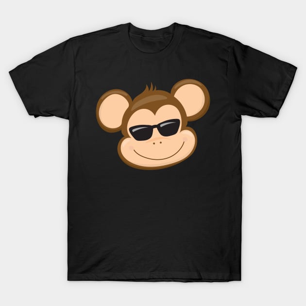 Cool Monkey Face T-Shirt by CraftyCatz